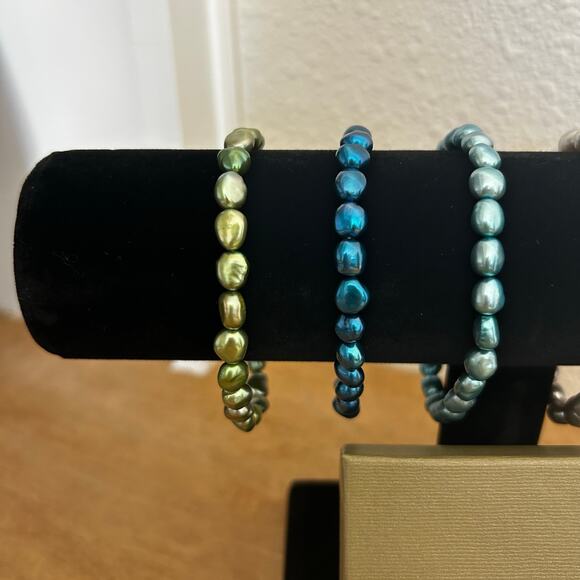 Honora 6.0-7.0mm Multi-Color Freshwater Cultured Pearl Strand Bracelet Set Of 7 - Picture 2 of 7